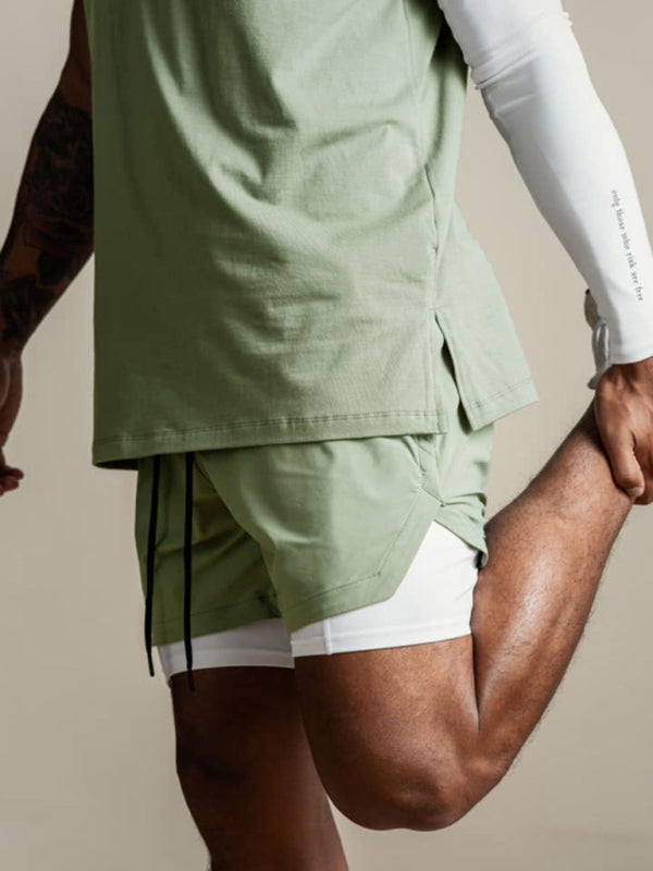 Outdoor Running, Cycling, Breathable, Double-Breasted Shorts