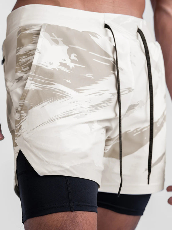 Outdoor Running, Cycling, Breathable, Double-Breasted Shorts