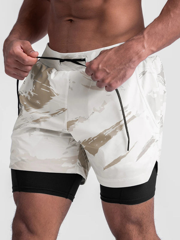 Outdoor Running, Cycling, Breathable, Double-Breasted Shorts
