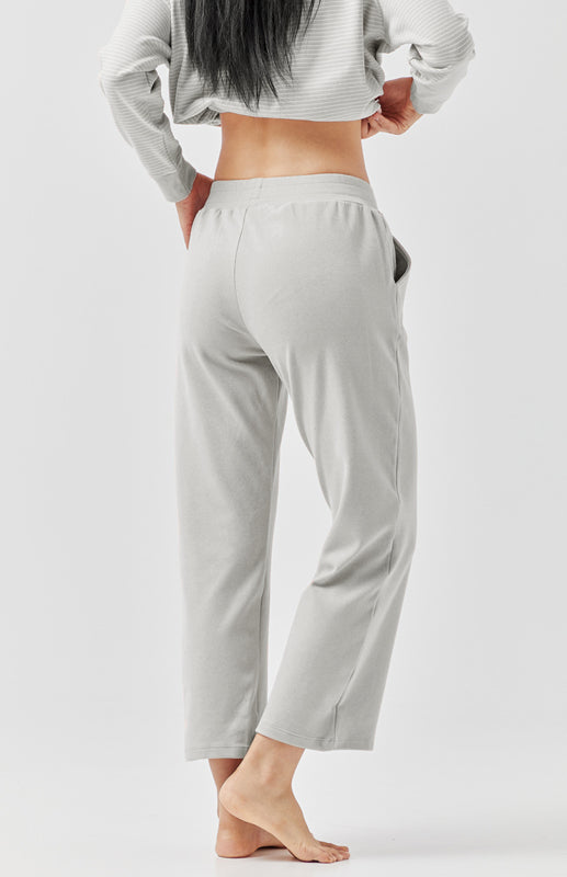 Women'S Solid Color Insert Pocket Straight Pajama Pants