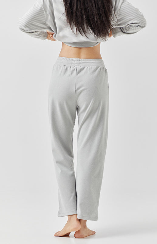 Women'S Solid Color Insert Pocket Straight Pajama Pants