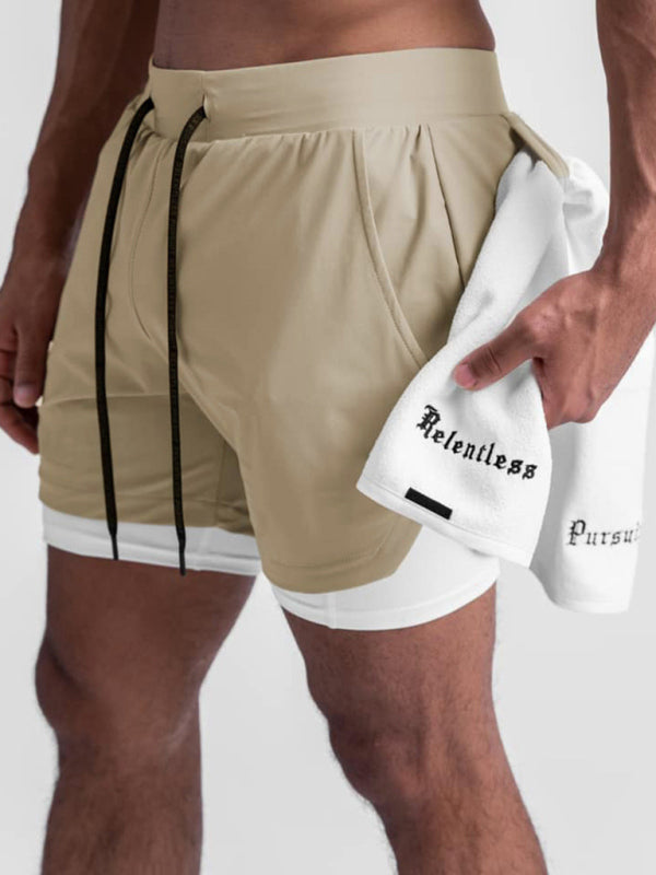 Outdoor Running, Cycling, Breathable, Double-Breasted Shorts