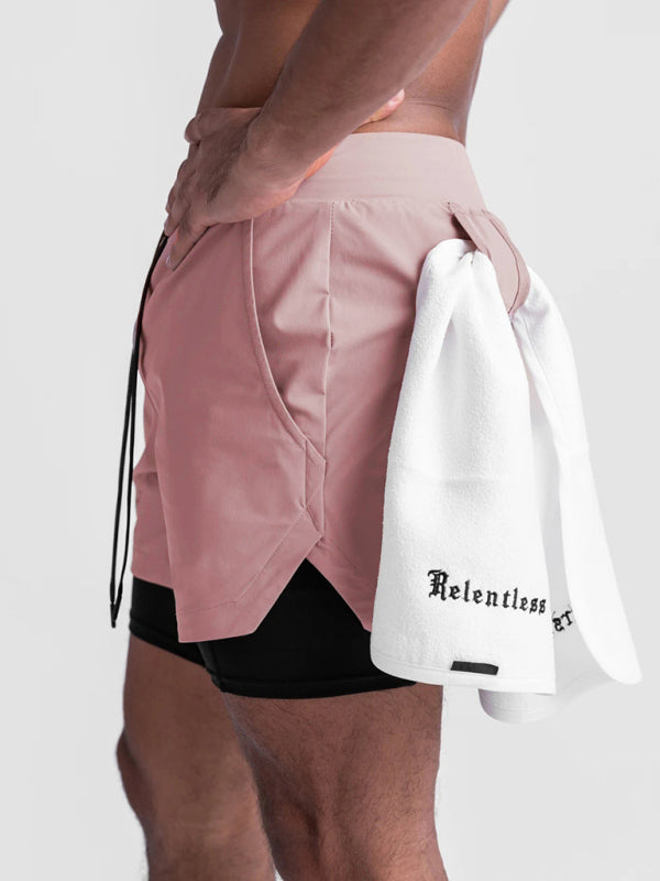 Outdoor Running, Cycling, Breathable, Double-Breasted Shorts
