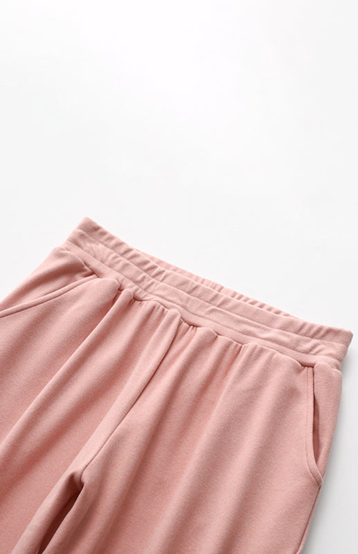 Women'S Solid Color Insert Pocket Straight Pajama Pants
