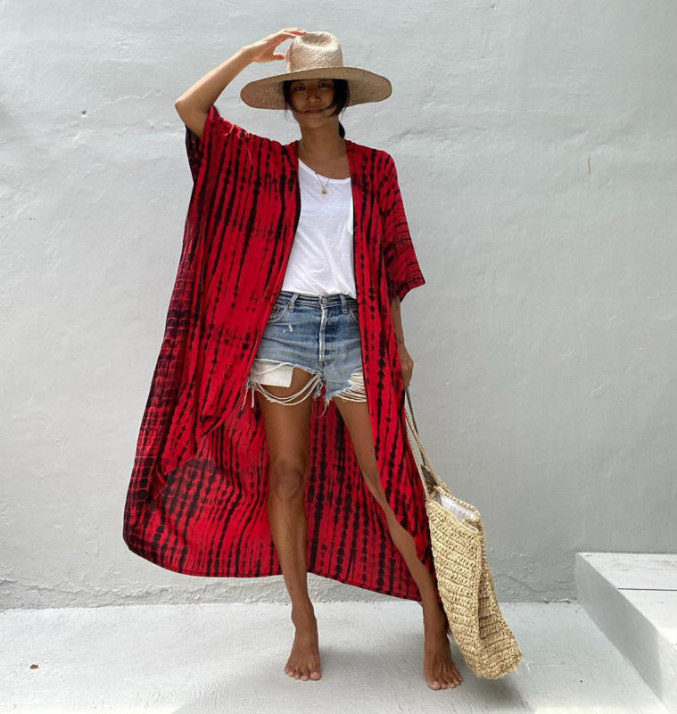 Women's Tie Dye Cover-Up Cardigan
