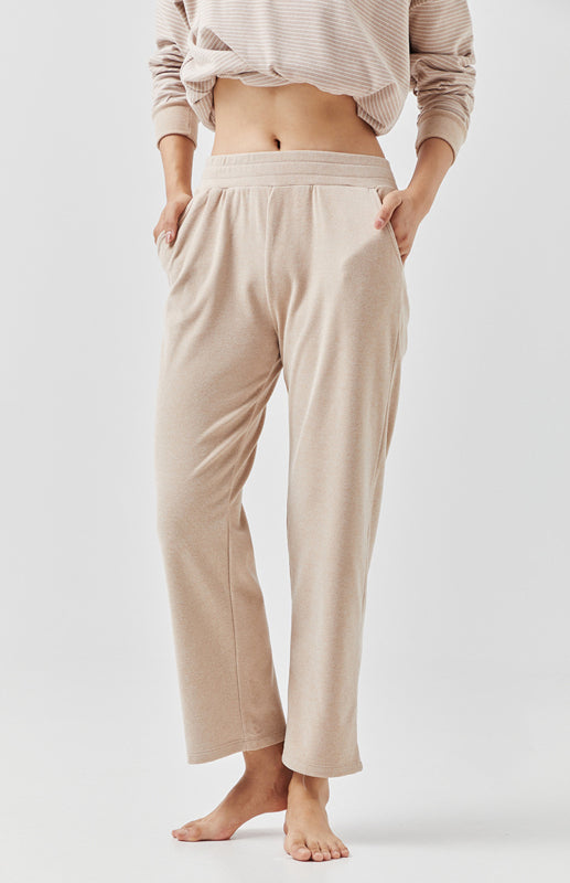 Women'S Solid Color Insert Pocket Straight Pajama Pants