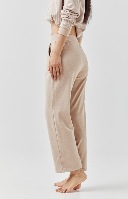 Women'S Solid Color Insert Pocket Straight Pajama Pants