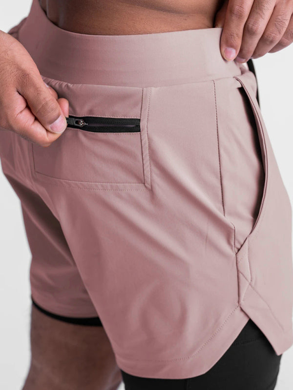 Outdoor Running, Cycling, Breathable, Double-Breasted Shorts
