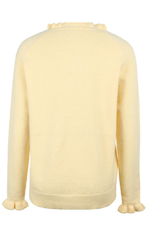 Autumn And Winter New Sweater Wooden Ear Button Sweater Blouse/N