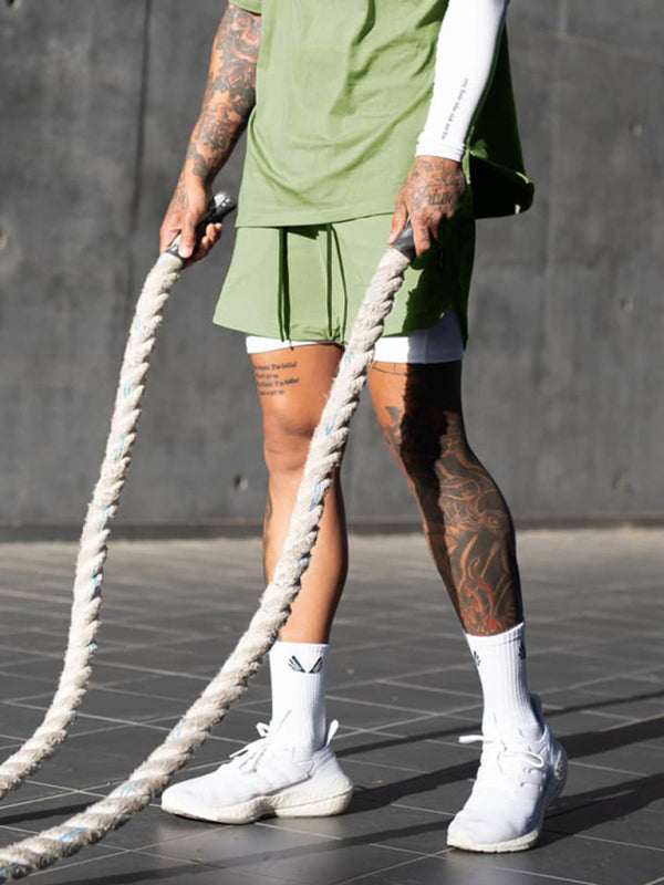 Outdoor Running, Cycling, Breathable, Double-Breasted Shorts