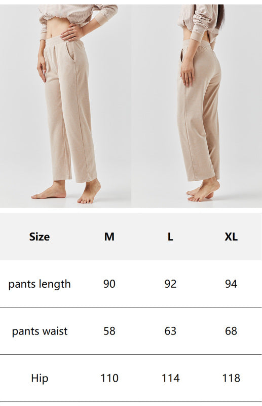 Women'S Solid Color Insert Pocket Straight Pajama Pants