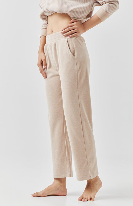 Women'S Solid Color Insert Pocket Straight Pajama Pants