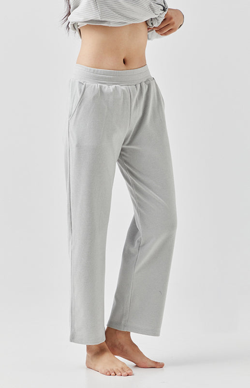 Women'S Solid Color Insert Pocket Straight Pajama Pants