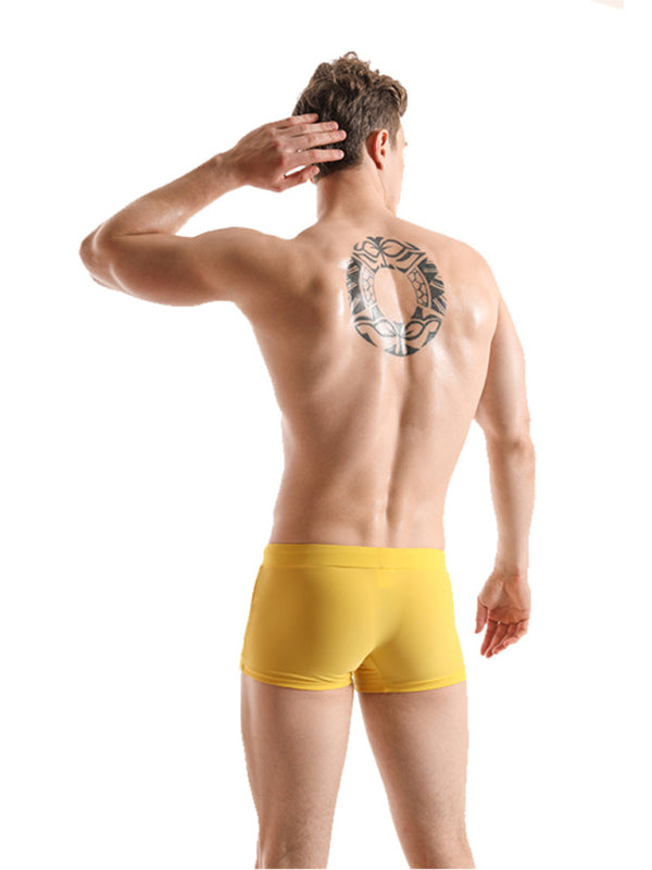 Men's Cartoon Print Colorblock Boxer Swim Shorts