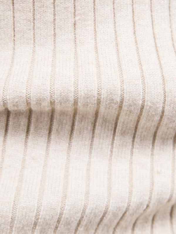 Men’s Solid Color Rolled Turtleneck Long Sleeve Rib Texture Sweater