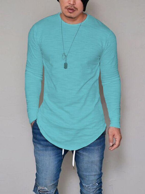 Men's Solid Color Long Sleeve T-shirt