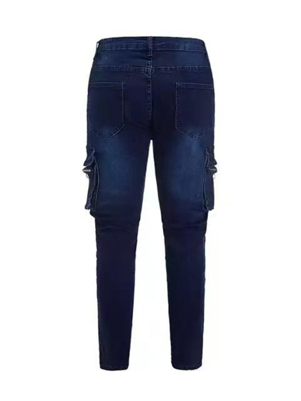 Men's Skinny Fit Cargo Snap Stretch Jeans