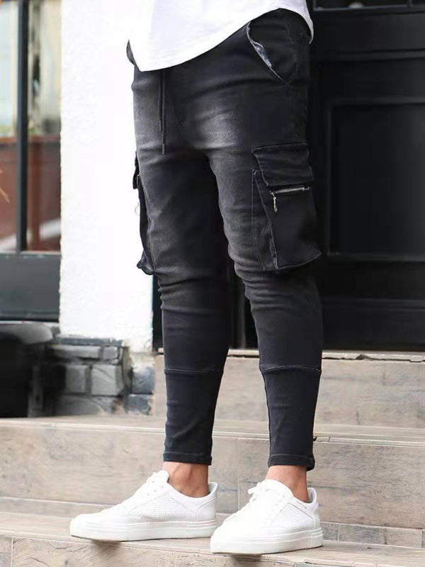 Men's Skinny Fit Cargo Snap Stretch Jeans