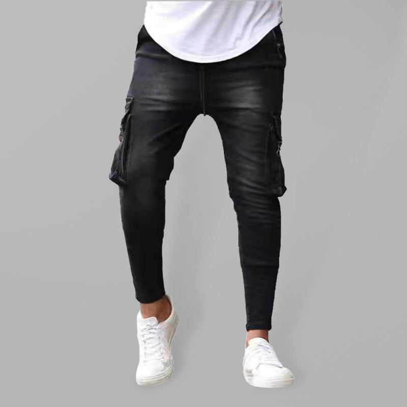 Men's Skinny Fit Cargo Snap Stretch Jeans