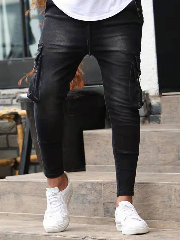 Men's Skinny Fit Cargo Snap Stretch Jeans