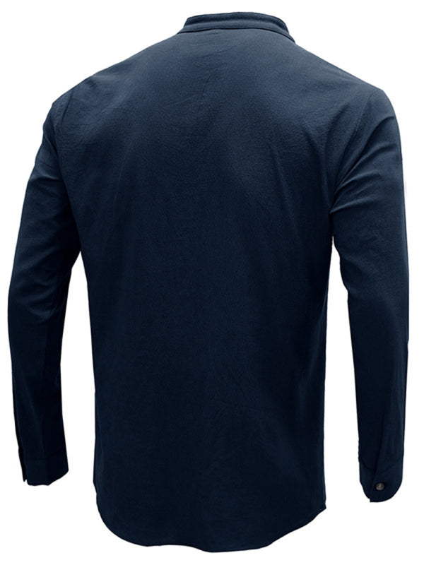 Men's Solid Color Defender Performance Long Sleeve Henley