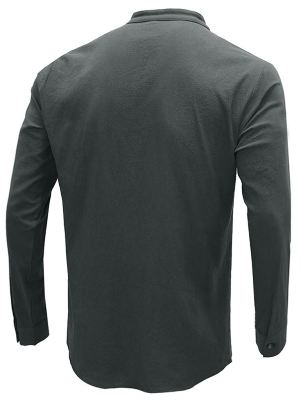Men's Solid Color Defender Performance Long Sleeve Henley