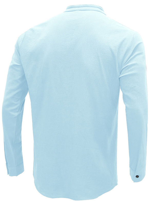 Men's Solid Color Defender Performance Long Sleeve Henley