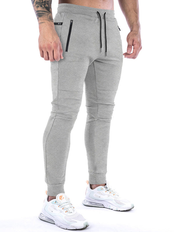 Men's Solid Color Fleece Cargo Pocket Joggers