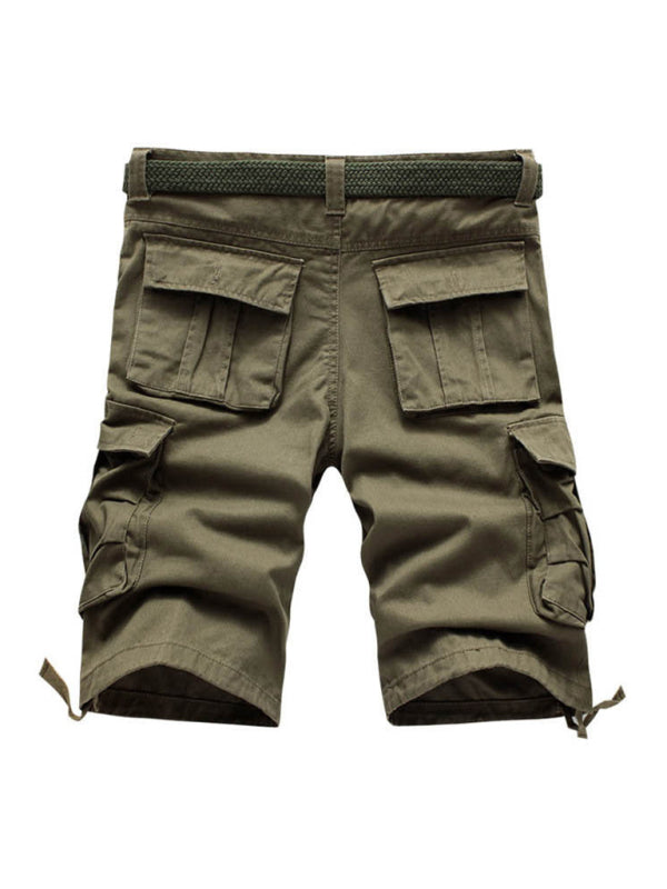 Men's Solid Color Cargo Shorts With Pockets