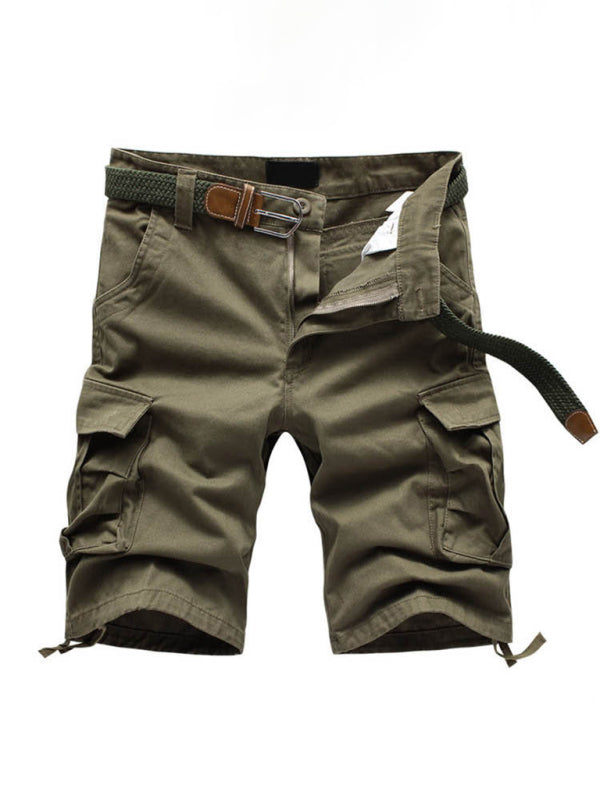 Men's Solid Color Cargo Shorts With Pockets
