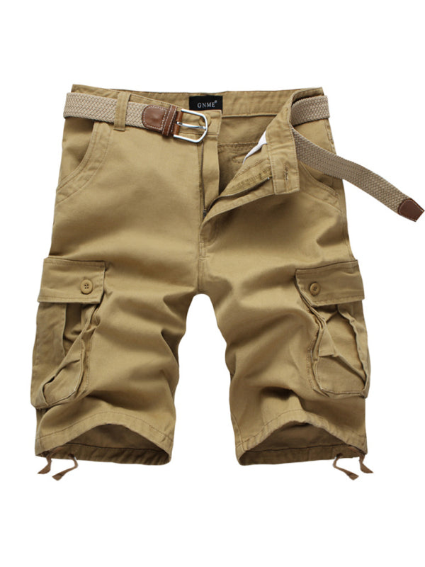Men's Solid Color Cargo Shorts With Pockets