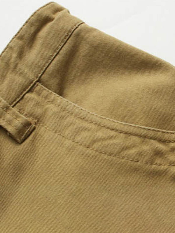 Men's Solid Color Cargo Shorts With Pockets
