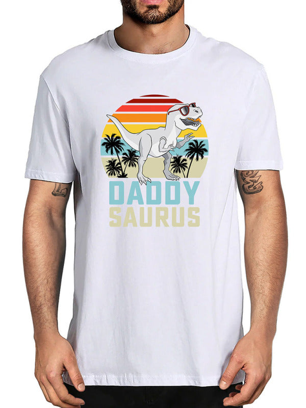 Men's DADDYSAURUS Print Casual Short Sleeve T-Shirt
