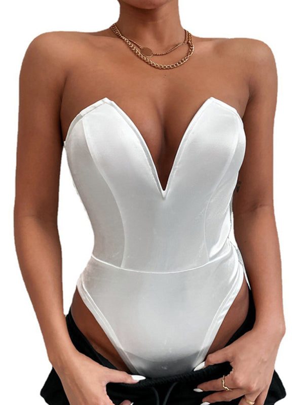 Women's sexy V -neck tube top jacket