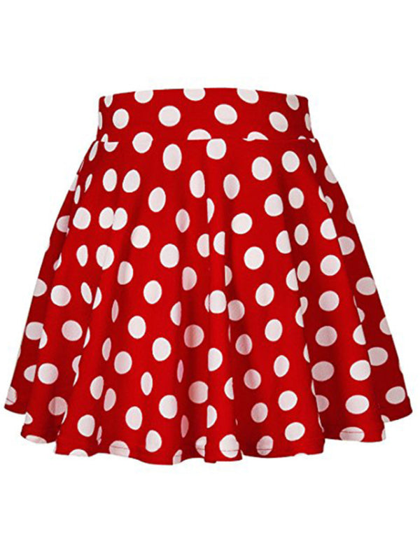 Women's Casual Printed Polka Dot Swing Skirt
