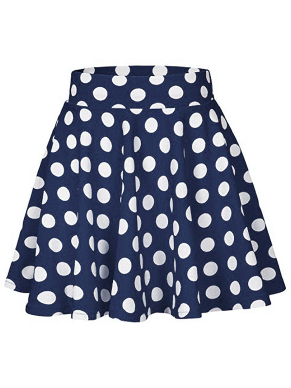 Women's Casual Printed Polka Dot Swing Skirt