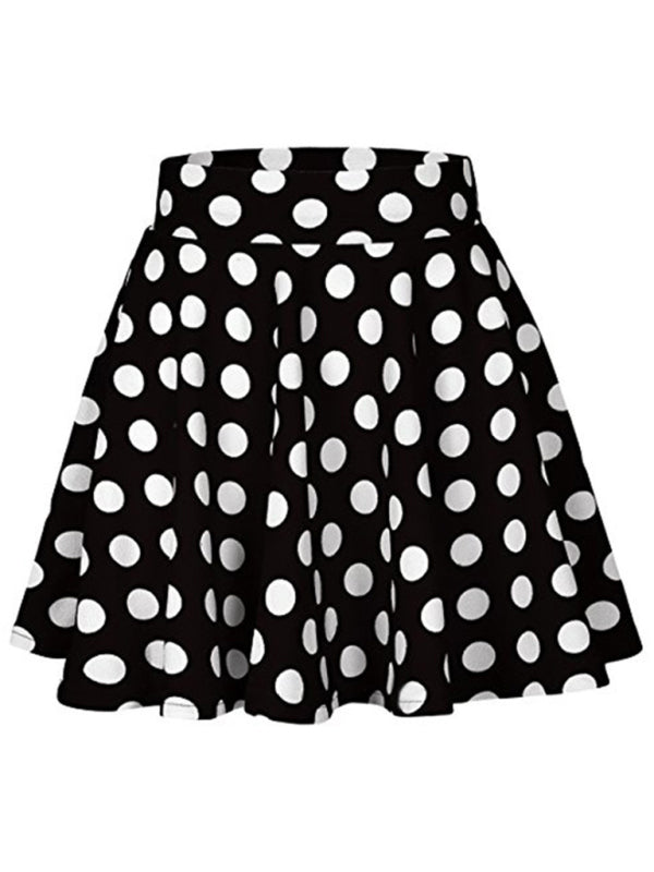 Women's Casual Printed Polka Dot Swing Skirt