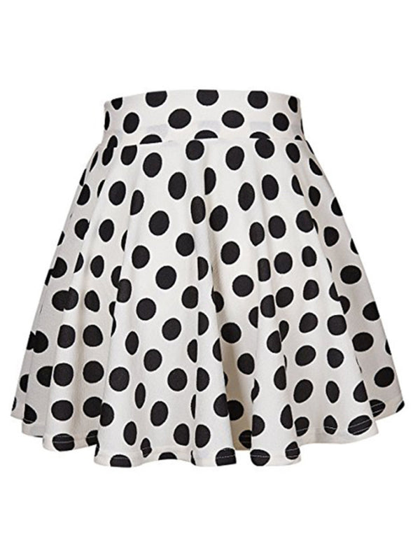 Women's Casual Printed Polka Dot Swing Skirt