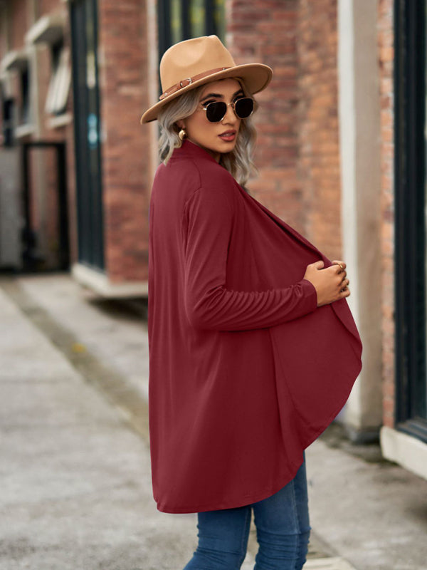 Women’s Solid Color Essential Open Front Cardigan