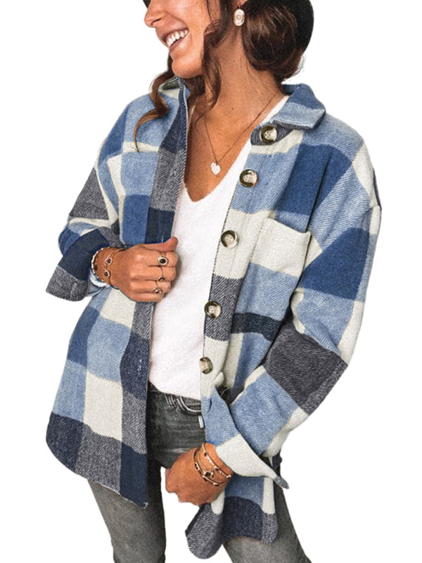 Women's Plaid Print Shacket