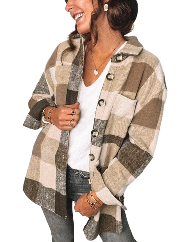 Women's Plaid Print Shacket