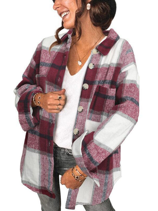 Women's Plaid Print Shacket