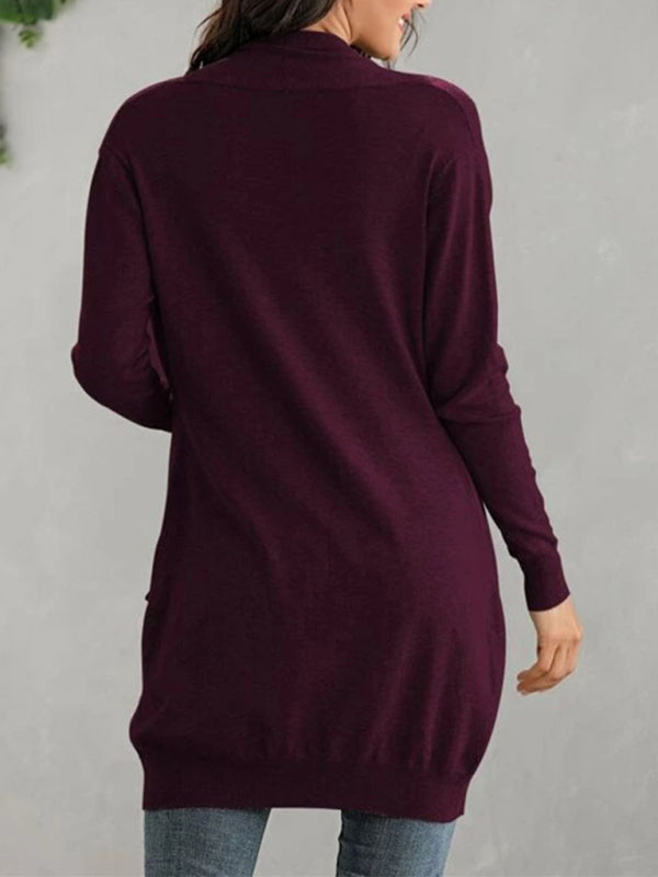 Women's Solid Color Everyday Open Front Cardigan