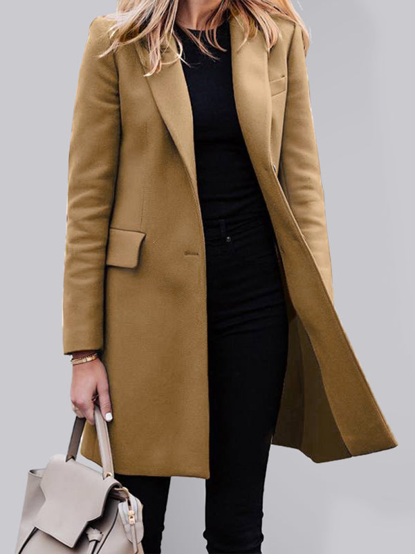 Women's Solid Color Longline Blazer