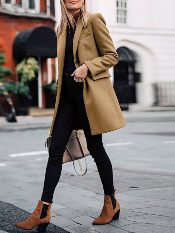 Women's Solid Color Longline Blazer