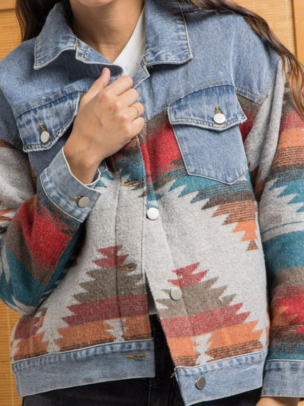 Women's Printed Denim Jacket