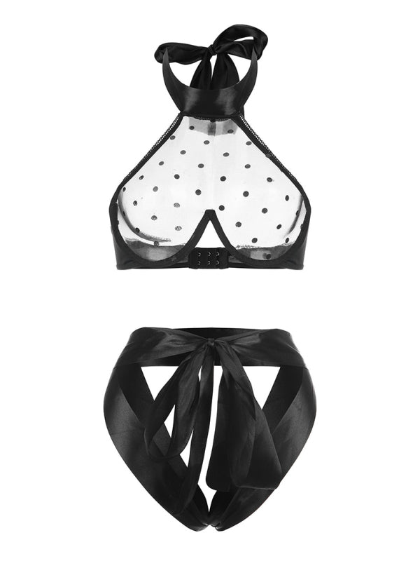 New Bra Sexy Bra Transparent Perspective Sequins Underwear Set