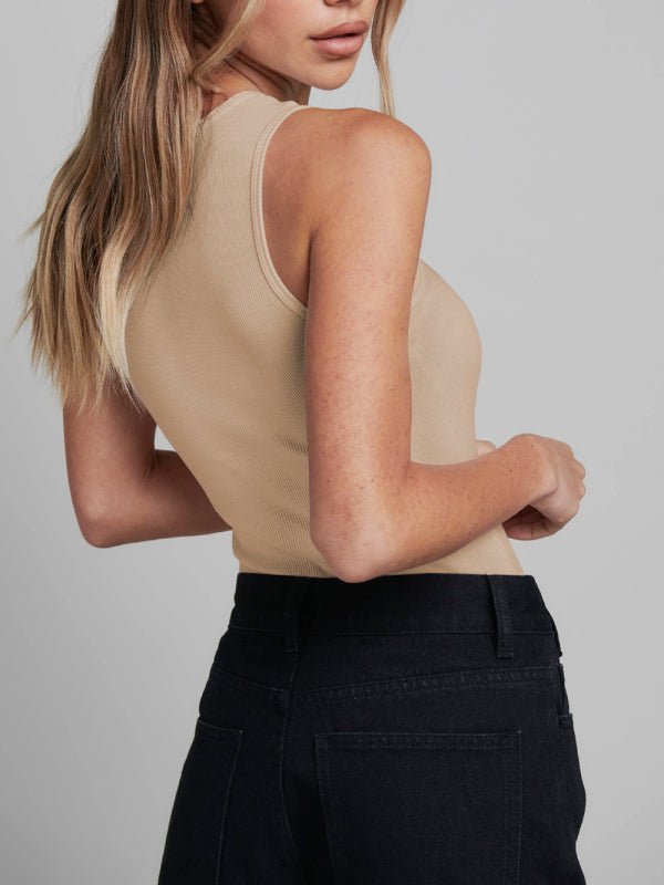Women's Solid Color Essential Cutout Bodysuit