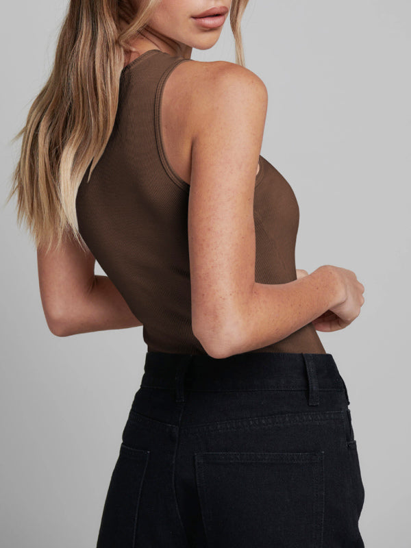 Women's Solid Color Essential Cutout Bodysuit
