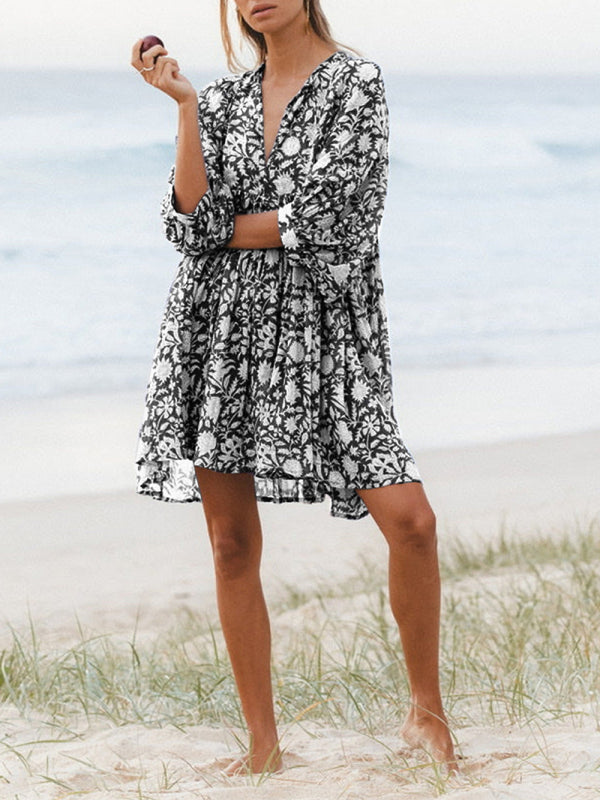 Women's Floral Puff Sleeve Dress